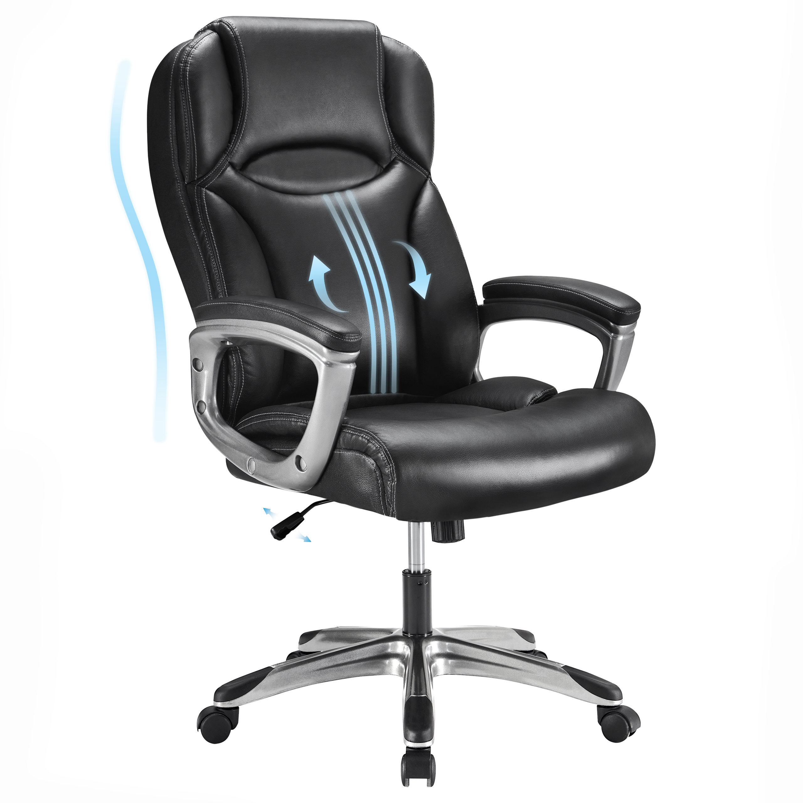Inbox Zero 350lbs Ergonomic Office Chair PU Leather Gaming Computer