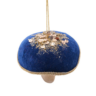 Navy Mushroom Hanging Decoration