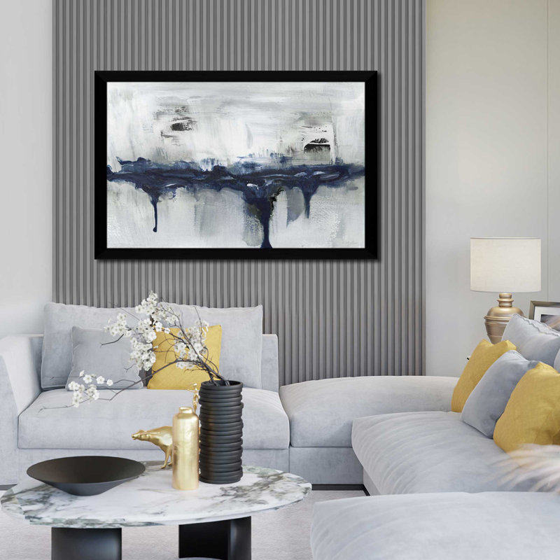Indyscape I - Peinture, L 27,5 po x H 21,5 po, Cadre noir
