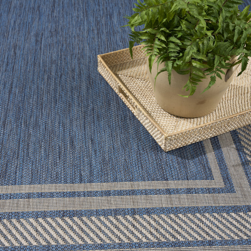 Horizon Indoor/Outdoor Modern Rug, Rectangle 8' x 10', Blue