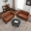 Petite causeuse rembourrée en similicuir Oscar-510454445
