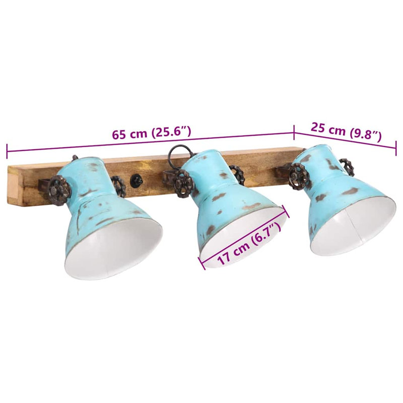 Spotlight, Unavailable cm H x 65 cm W x 25 cm D, Distressed Blue, 3, 25