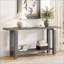 Table basse minimaliste moderne de 62,9 po avec pieds en pin massif Tablette de rangement inférieure pour le salon, facile à assembler-374892738