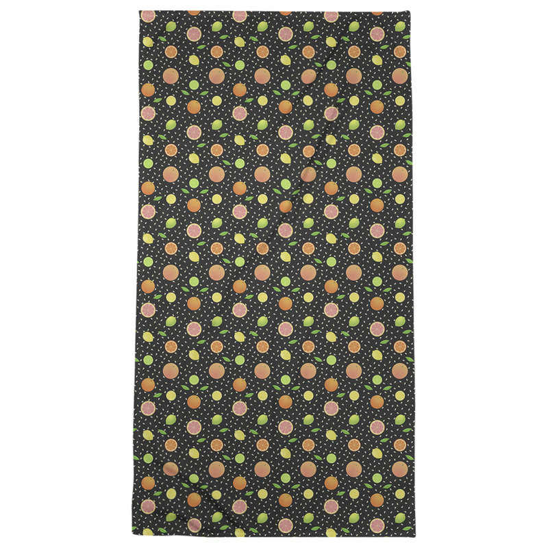 Serviette de bain agrume, Noir