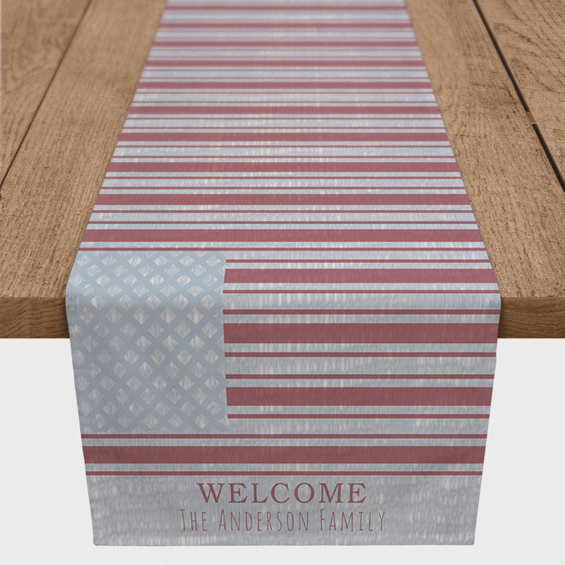 Aryansh Rectangle Striped Polyester Table Runner, 90" x 16"