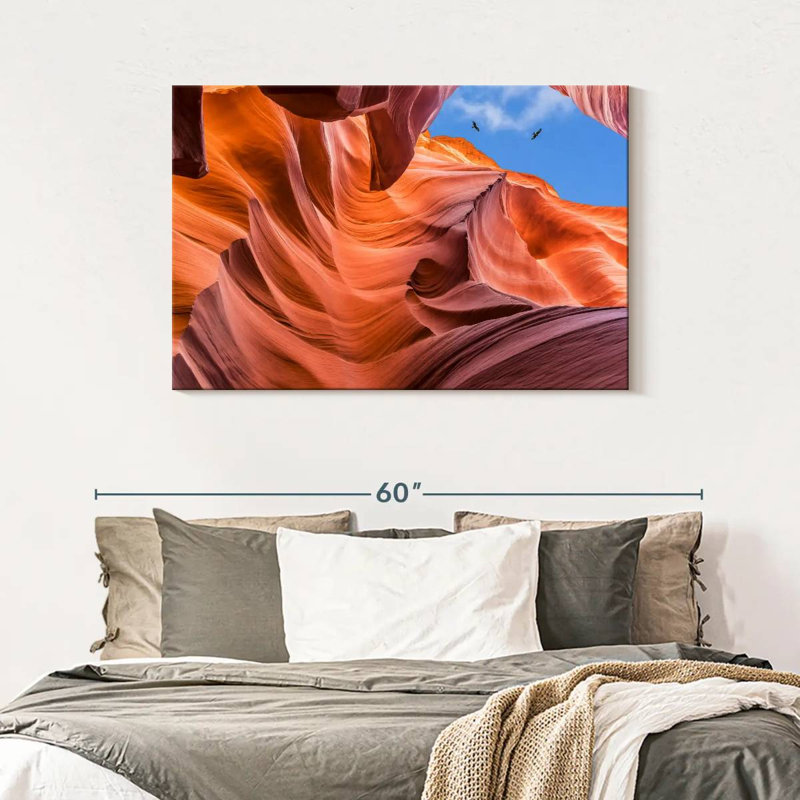 Vue du ciel d'Alvord Antelope Canyon, H 30 po x l 45 po