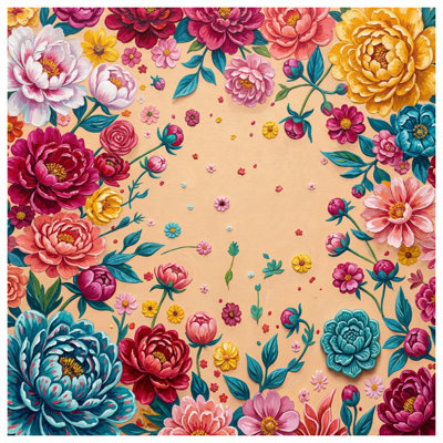 Colorful Floral Arrangement Bath Mat