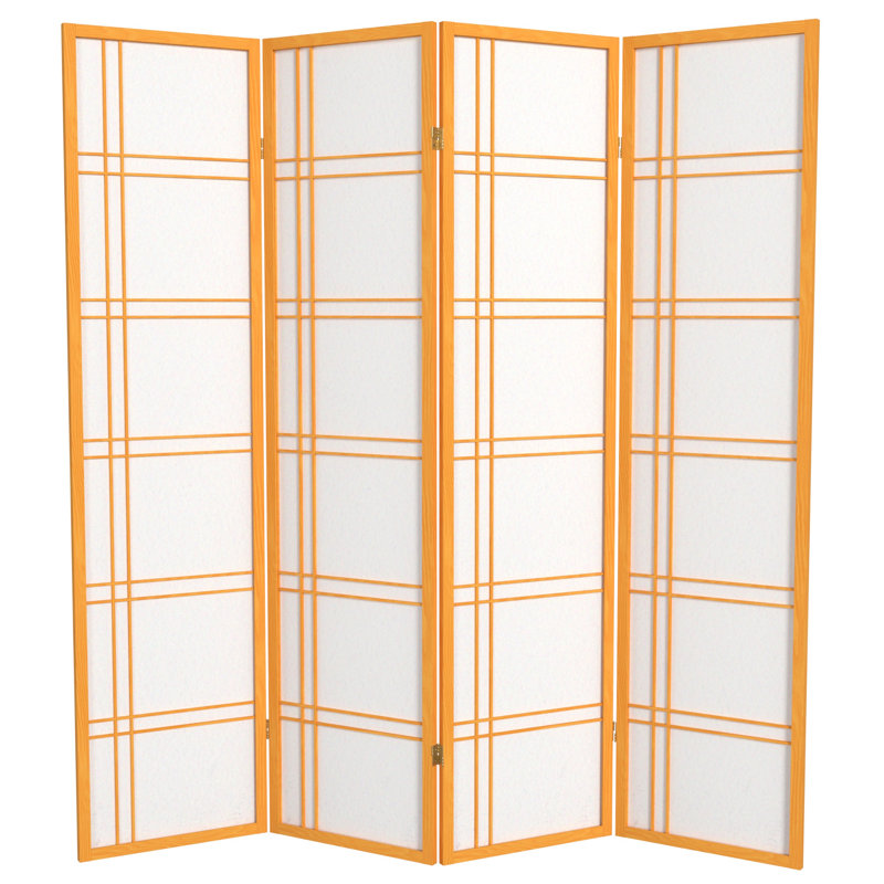 70.5" Tall Double Cross Shoji Panel Room Divider, Gray, 6, 6 ft