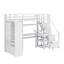 Lit mezzanine en métal intégré avec bureau, ports de chargement USB, tablette à 5 niveaux, placard et escabeau-897571244