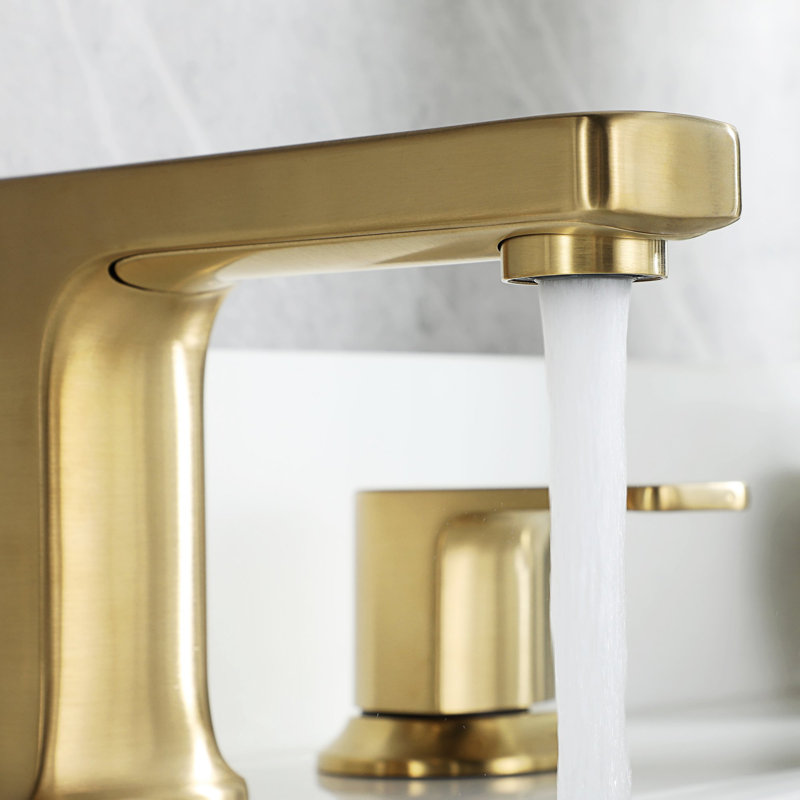 Robinet de salle de bain à deux poignées à deux poignées avec drain Dean, Or brossé