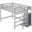 Full Size Loft Bed With Grey Built-in Storage And Mounting Facilities - Bedroom Asset Multi-purpose Stairs Space-1439397550