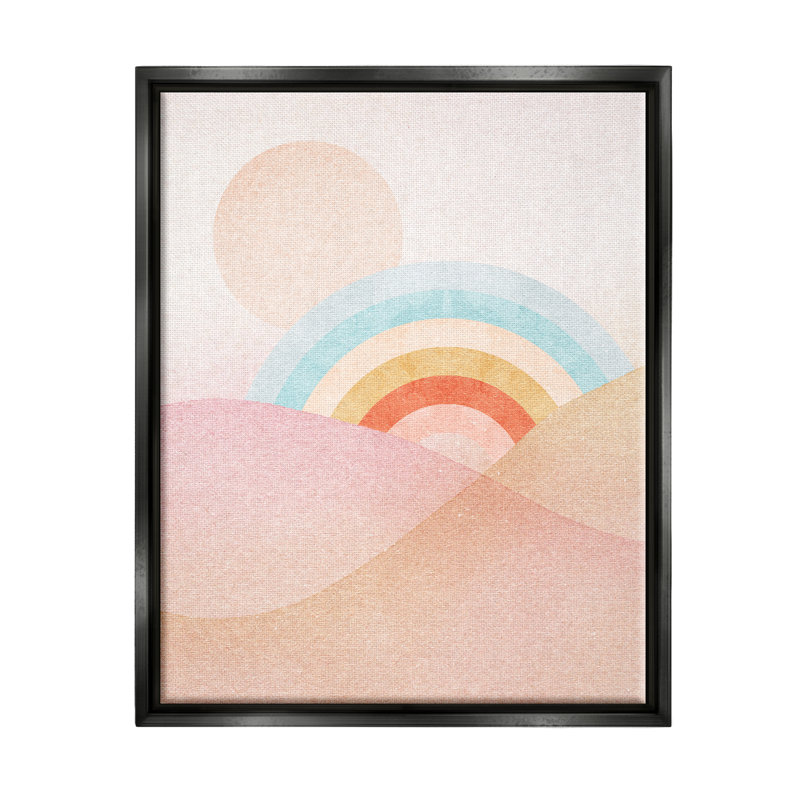 «Ivy Bronx Rainbow Landscape Neutral Tones», art mural encadré par Lil 'Rue, H 21 po x l 17 po x P 1,7 po