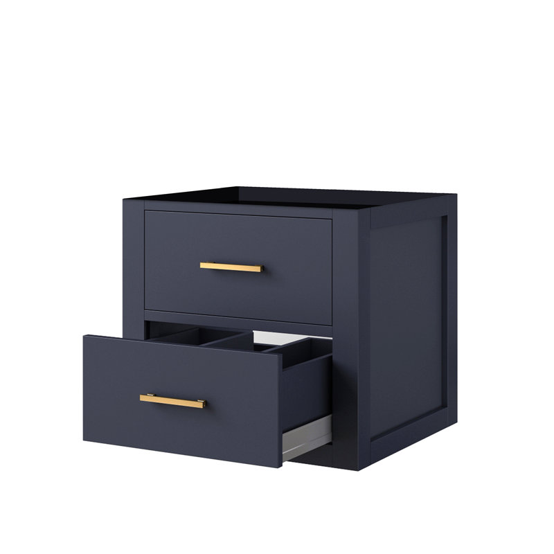 Meuble-lavabo simple 20 po X P 18 po D, Bleu, Doré