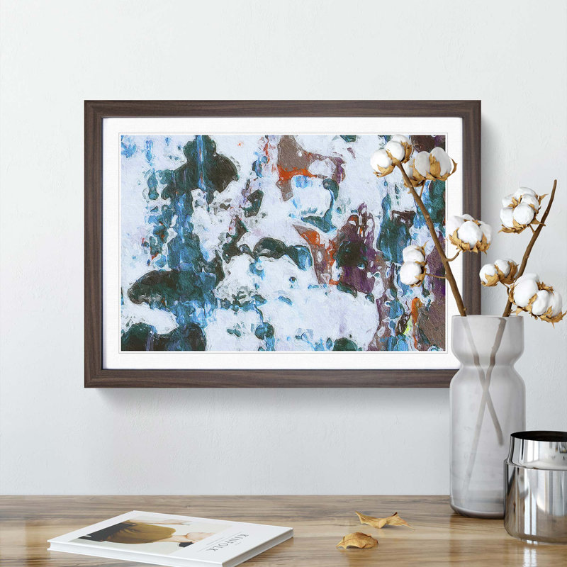 Abstract Vol.69 by S.Johnson - Single Picture Frame Print, Walnut Framed, 45cm H x 63cm W x 2cm D