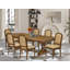 7-piece Dining Table Set of a Kitchen Table and 6 Beige PU Leather. Dining room Chairs with High Back-Antique Walnut Finish-729861392-729861396-709591008