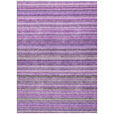 Tapis intérieur lavable rayé mauve aubergine 8 pi x 10 pi