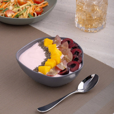 Bol empilable en porcelaine | Bol gris 5,5 po