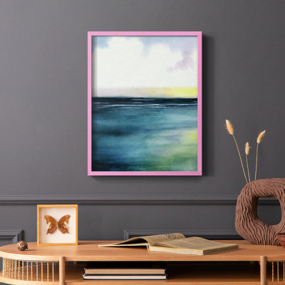 «Sherbet Sunset Diptych I», reproduction encadrée - bois massif