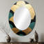 Emerald and Golden Arches - Miroir mural ovale moderne doré-1571152285