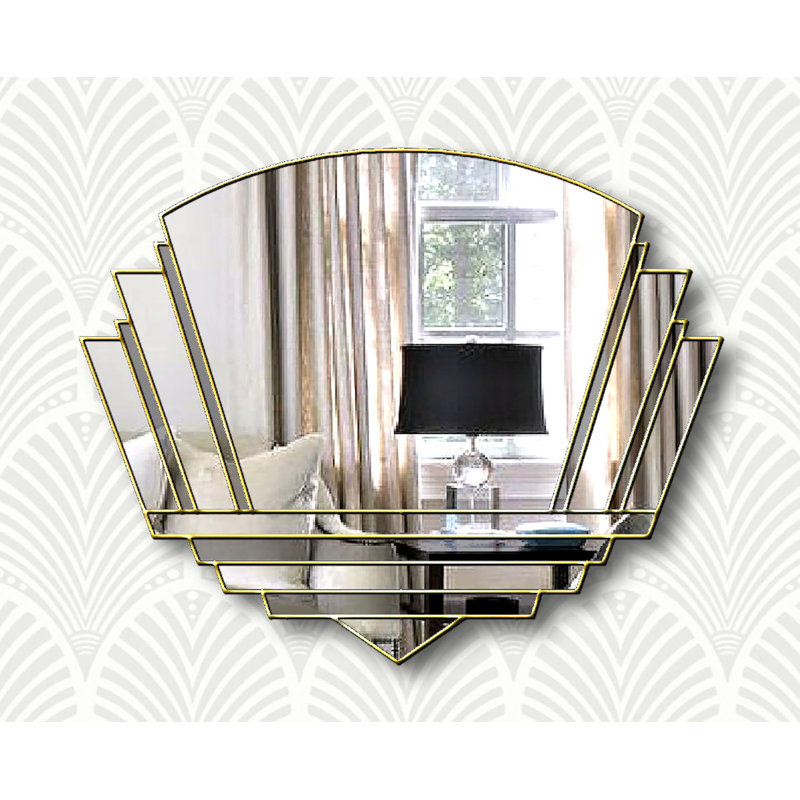 Isabell Flat Wall Mirror, Grey/Gold