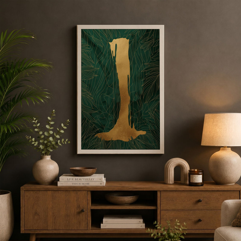 Forest Sentinel Rustic - Wrapped Canvas, 24x16 - 61.0 x 40.6 cm, Sage Border