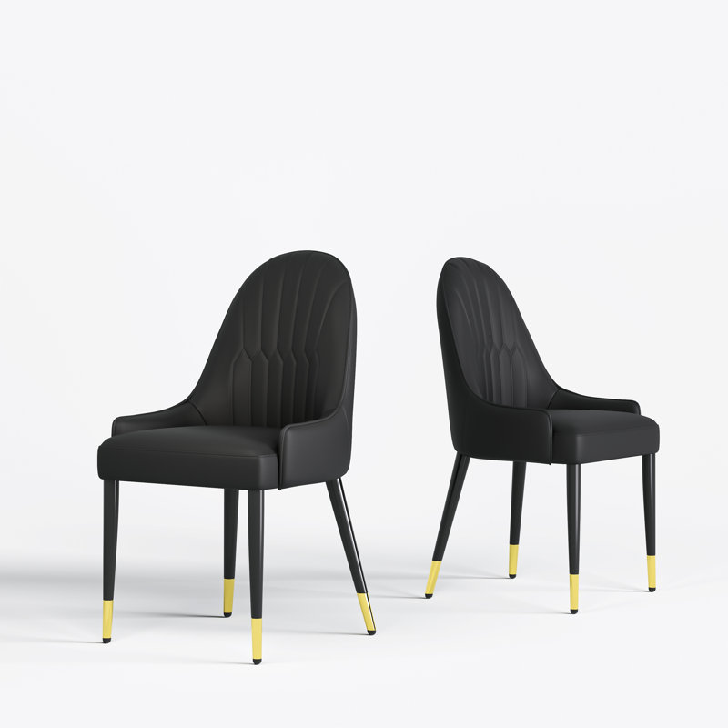 Chaise parsons rembourrée Canalou, Noir