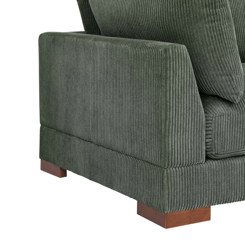 Carilynn 69'' Corduroy Sofa, Vintage Green