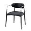Chaise avec accoudoirs en cuir synthétique noir (ensemble de 2)