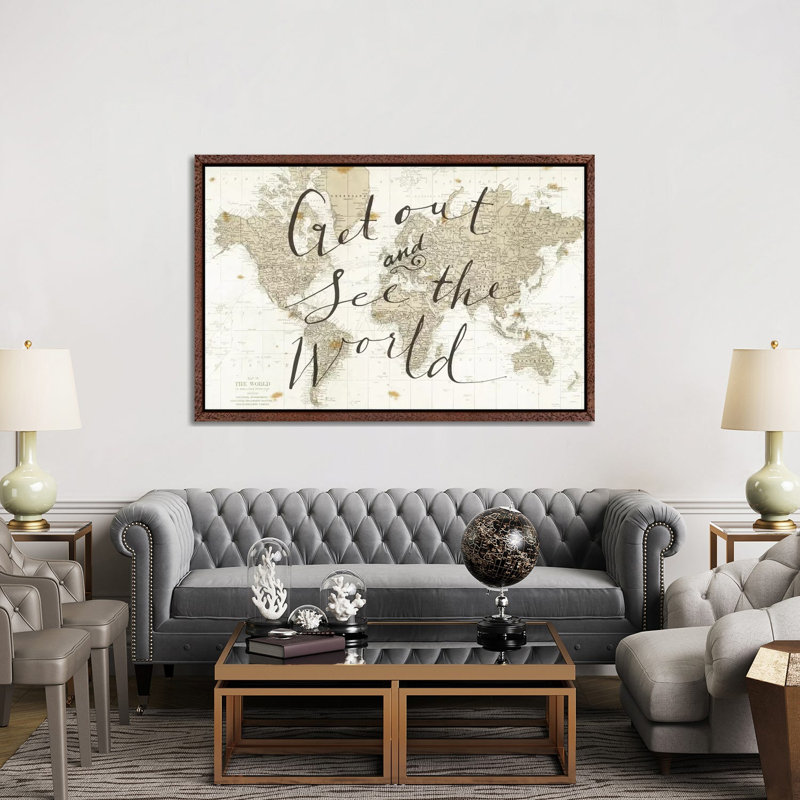 Get Out And See The World by Sara Zieve Miller - Gallery-Wrapped Canvas Giclée on Canvas, Classic Wood Floater Framed
