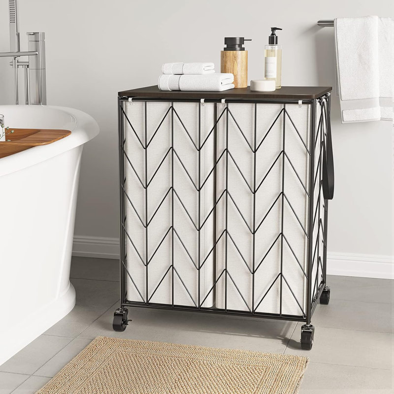 Heavy Duty Laundry Basket With Wooden Lid