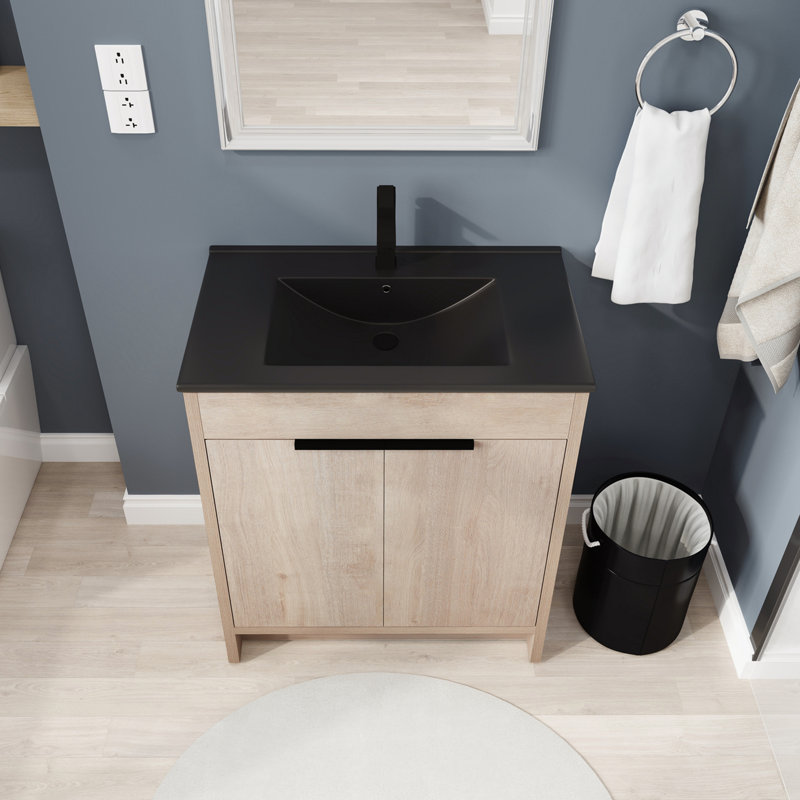 Daneca 30'' Single Bathroom Vanity with Ceramic Top