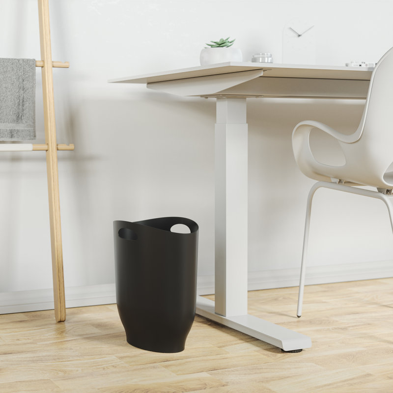 Black Slim Plastic Touchless Kids Trash Can