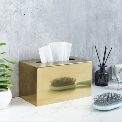 Juniyah Rectangular Metal Tissue Box Cover
