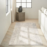 Machine Made Power Loomed Polyester Area Rug in Beige