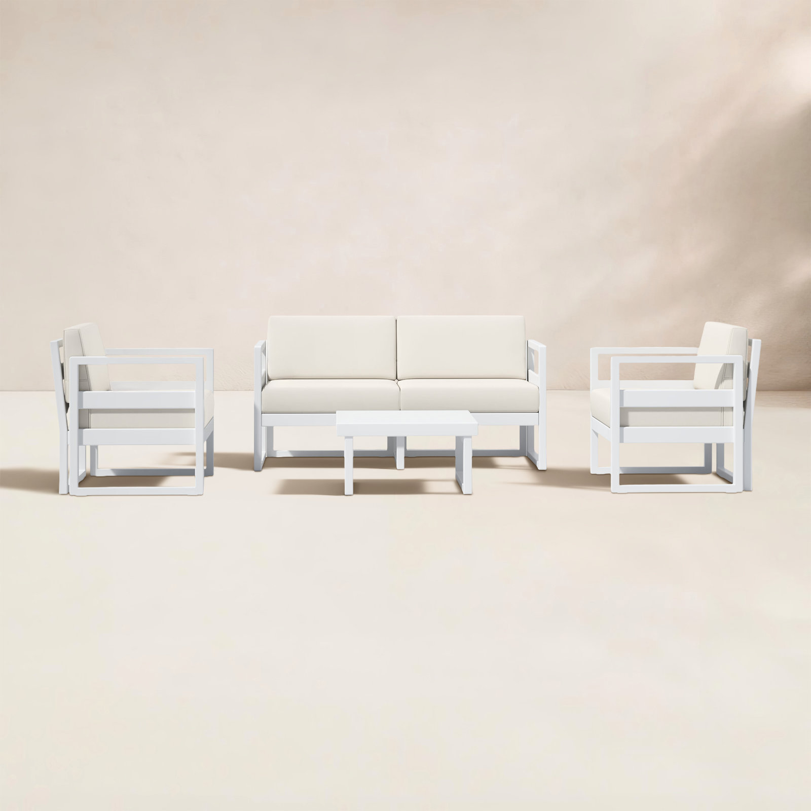 Lane 4-Person Patio Seating Group, Natural, White