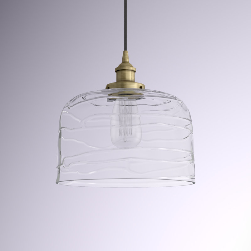 Luminaire suspendu en forme de cloche à 1 lumière Peggie, Laiton antique, DEL