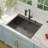 33 Inch Drop In Kitchen Sink 33x22 Stainless Steel Topmount Sinks Single Bowl 16 Gauge Stainless Steel Kitchen Sink with Kitchen Faucet-118193967