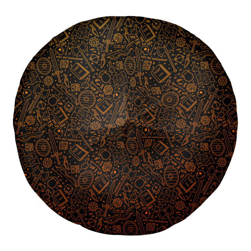 Coussin de sol Katelyn Elizabeth, 30 po x 30 po, Noir / orange pale