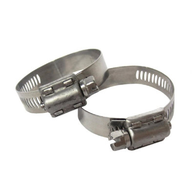 Silver Coloured Hose Clamps - 2.5" - Set Of 2