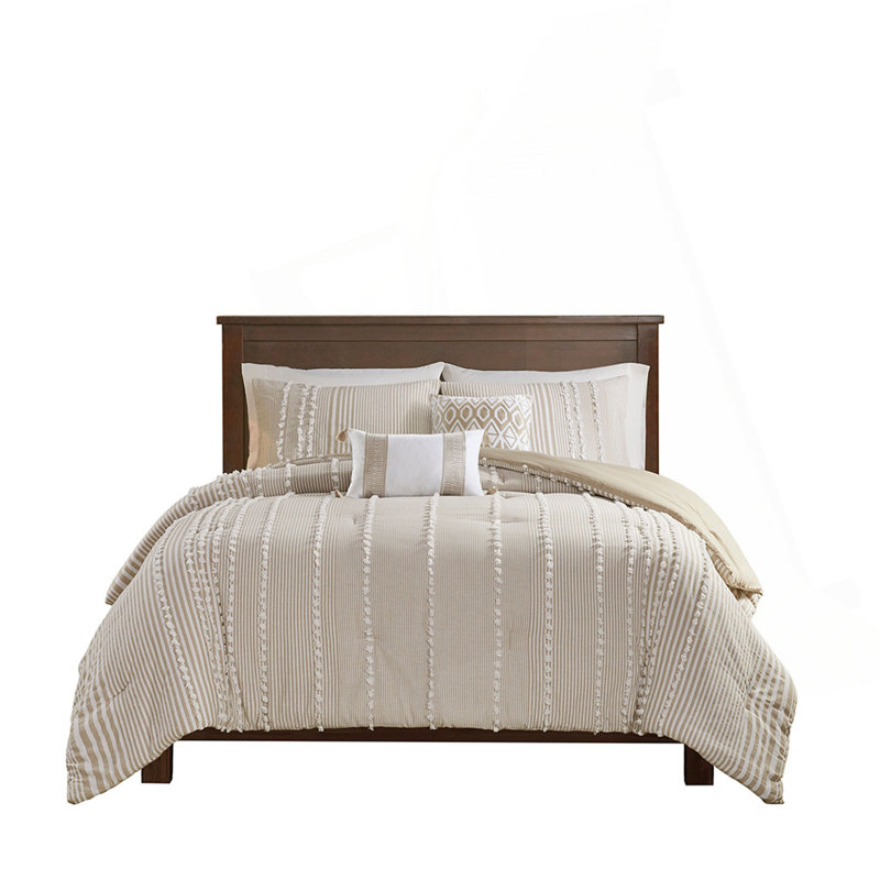 Full/Queen 3 Piece Cotton Yarn Dyed Comforter Set