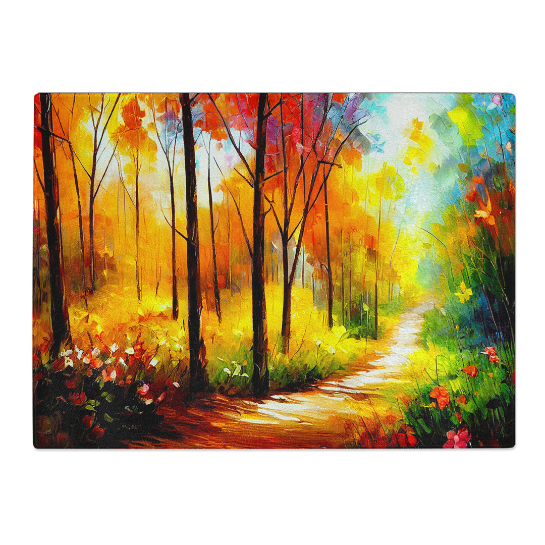 Magical Forest Vol.1 Abstract  Glass Chopping Board