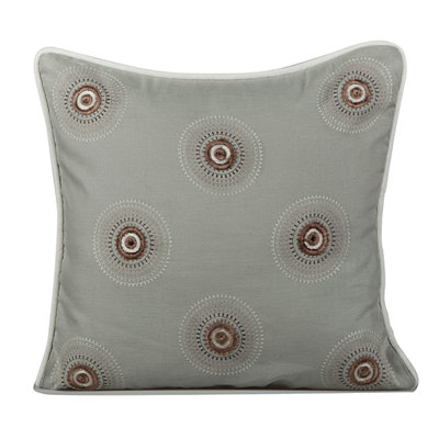 Dazzle Embroidered Feather Reversible Throw Pillow
