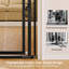 Barrière pour animaux de compagnie extra haute de 187 cm (73,6 po), largeur réglable de 75 à 131 cm (29,5 à 51,6 po), panneau supérieur transparent et barrière inférieure en métal, espacement étroit de 3,5 cm (1,37 po), montage par pression sans perçage, fermeture automatique-713718310-713718331