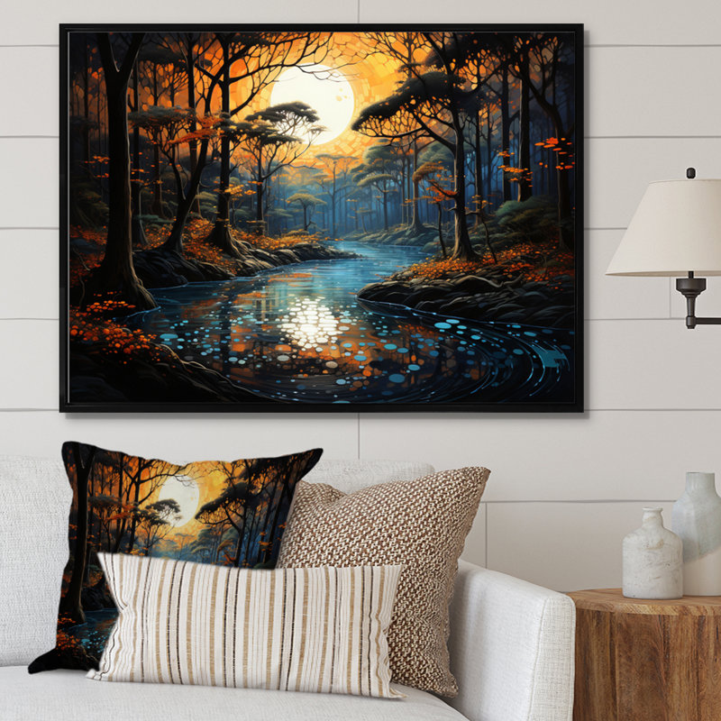 Betties Forest Harmony of Elements II - reproduction, Cadre flottant noir, H 24 po x l 32 po x P 1 po