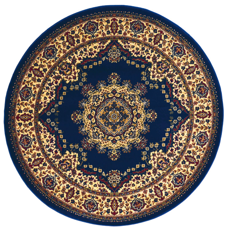 Tapis bleu marine Northington, Rond 5 pi 3 po