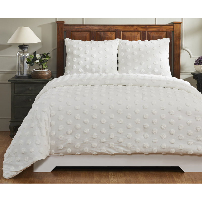 Ensemble d'édredon 100% coton à rayures avec taies décoratives, Ivoire, Édredon pour lit simple + 1 taie décorative stan