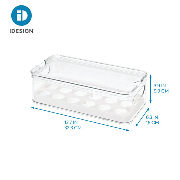 InterDesign Covered 12-Egg Holder, Clear, S