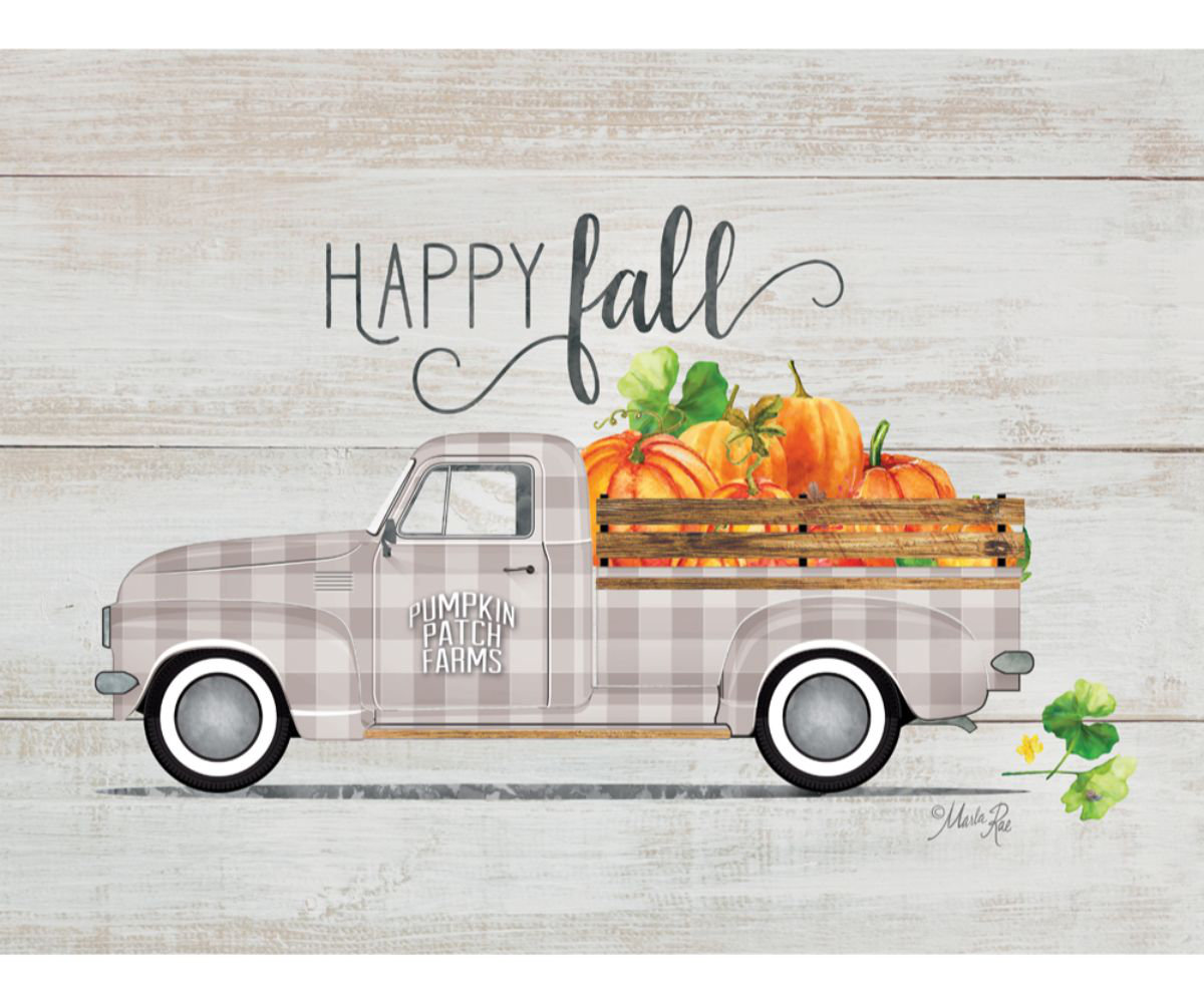 Welcome Fall with a Vintage Truck Filled With Pumpkins On a Fun