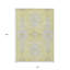 Tapis extérieur lavable floral jaune ivoire et beige 10 pi x 14 pi