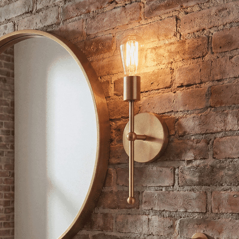 Haleigh 1-Light Dimmable Wall Sconce, Natural Brass